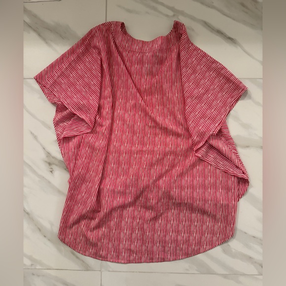 Chico’s Women’s Pink Striped Tie-Front Top - Picture 2 of 3